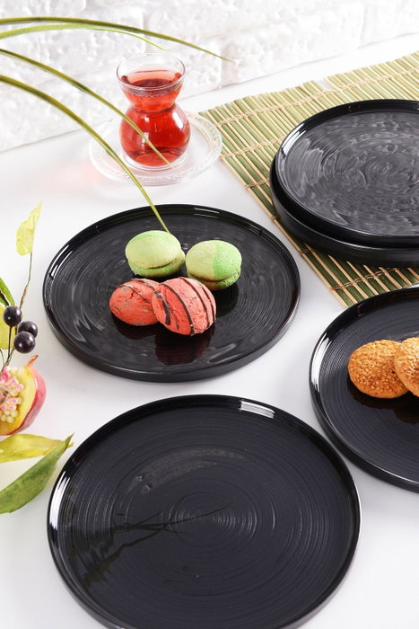 Hermia Milano 6PTAD Juego de Platos de Postre Antracita 20 cm de Vidrio Hermia Milano 6PTAD Juego de Platos de Postre Antracita 20 cm de Vidrio